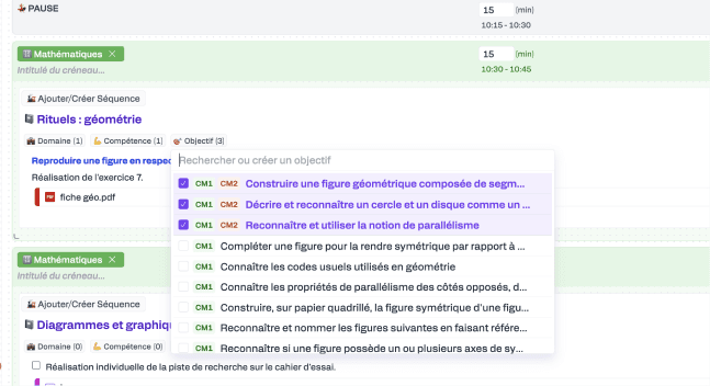 Listes de programmes officiels et personnalisables