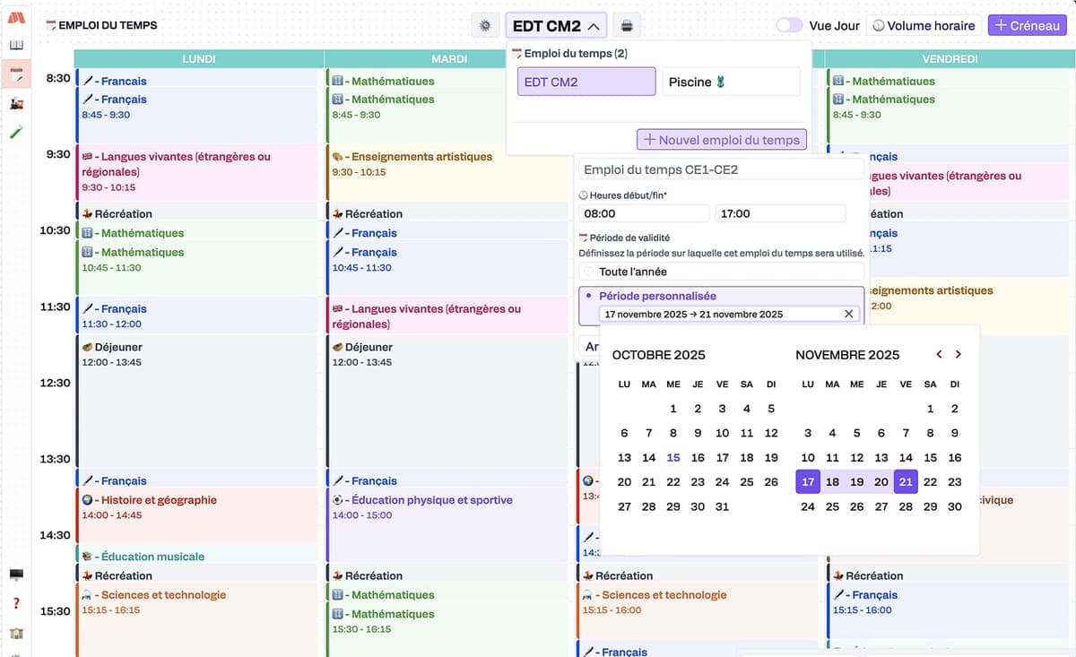 PÉRIODES DE VALIDITÉ